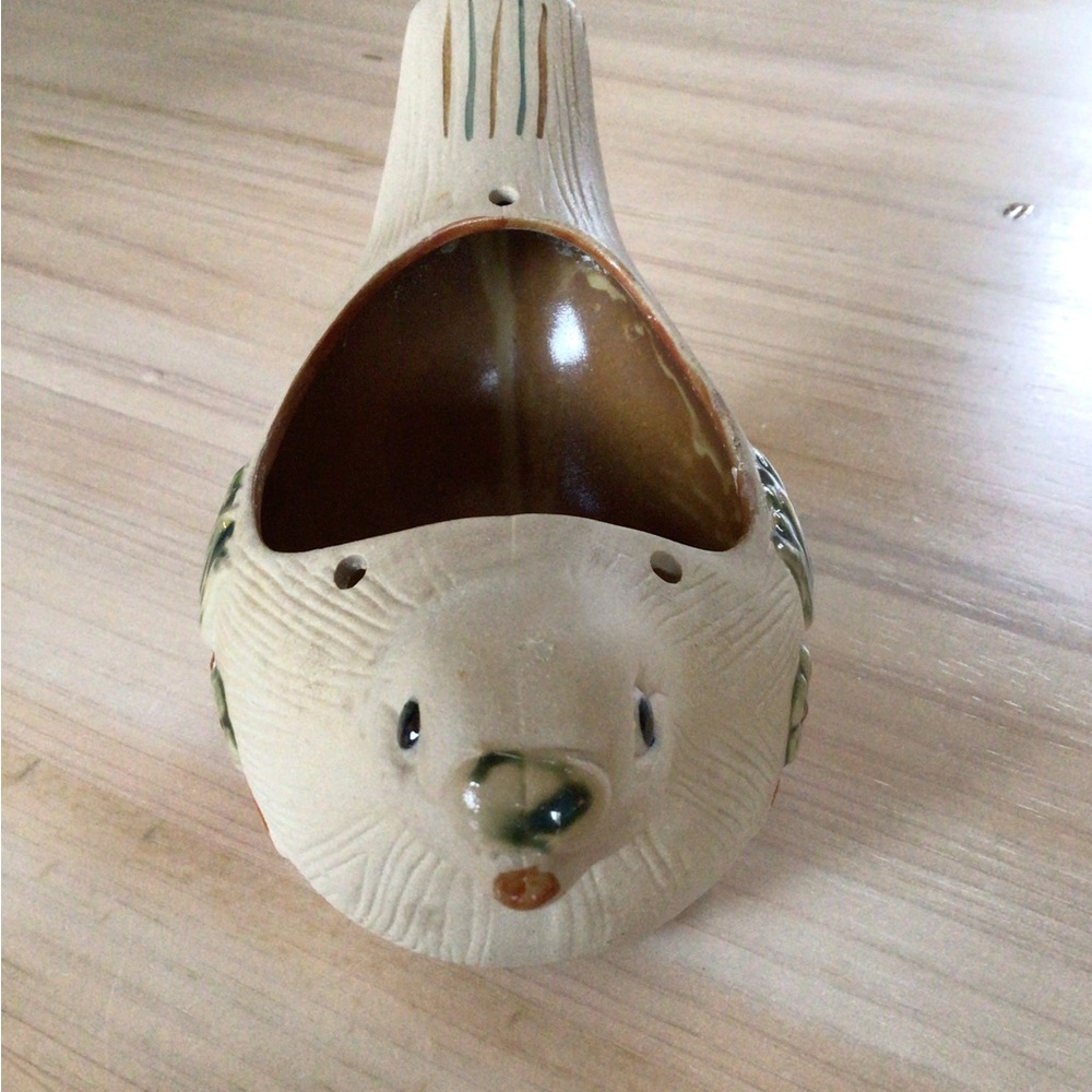 Vintage Dove Planter Hanging Spirtual Boho Pottery 1970s Matte Glaze Clay - Picture 2 of 10